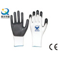 13G poliéster nitrilo recubierto, guantes de trabajo de seguridad de protección (N7002)